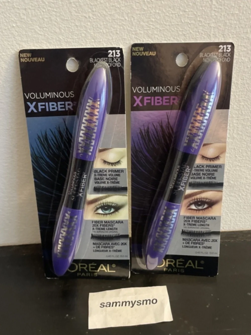 Loreal Voluminous X Fiber Washable Mascara 213 Blackest Black x2